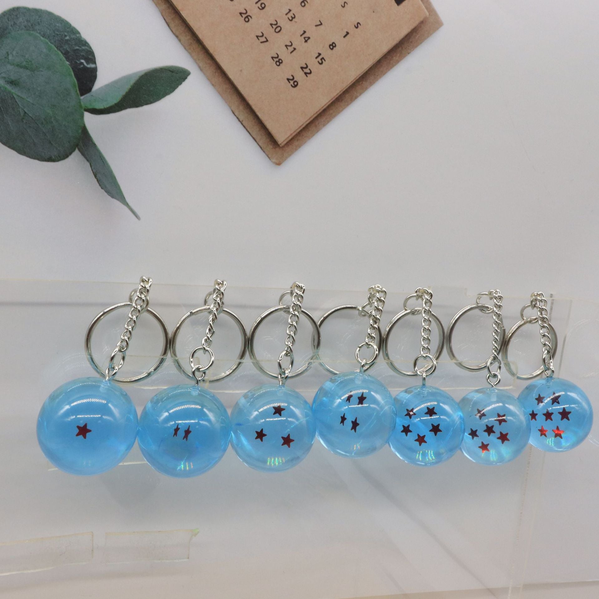 Wholesale Blue Dragon Ball Transparent Ball Cute Pendant Keychain